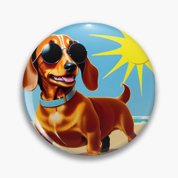 Item preview, Dachshund Beach Day  designed and sold by thewolffpress.