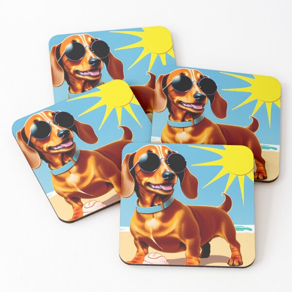 Item preview, Dachshund Beach Day  designed and sold by thewolffpress.