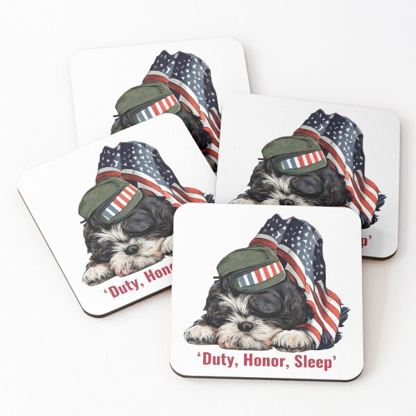 Item preview, Shitzu Army Dog Sticker designed and sold by EireTV.