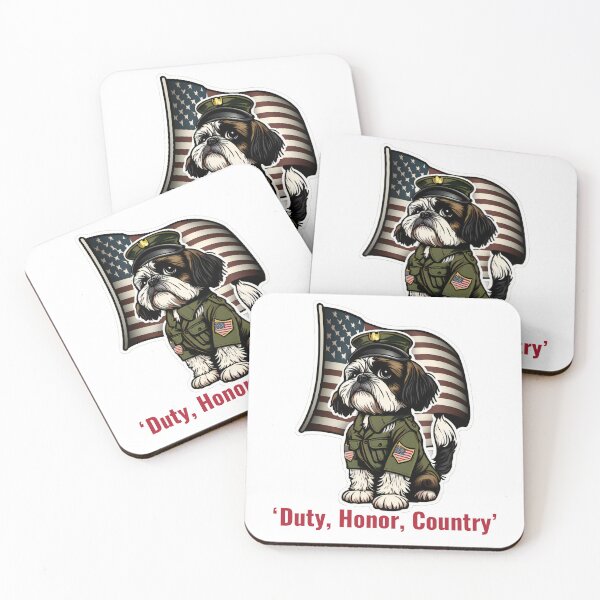 Item preview, Shitzu Army Dog Sticker designed and sold by EireTV.