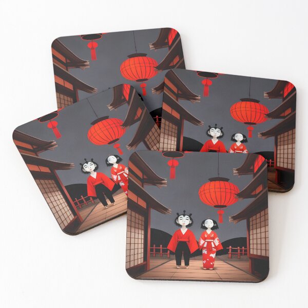 Item preview, Cartoon Asian Couple under Red Lantern designed and sold by thewolffpress.