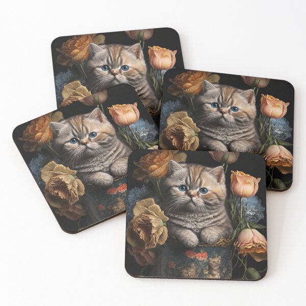 Item preview, Lovely cat (Kitten ) vintage flowers portrait frame 8 designed and sold by jetaiart.