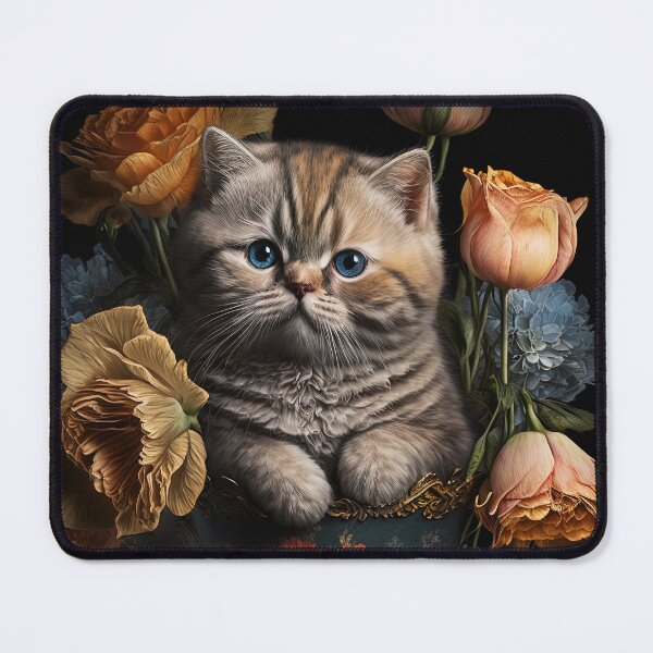 Item preview, Lovely cat (Kitten ) vintage flowers portrait frame 8 designed and sold by jetaiart.