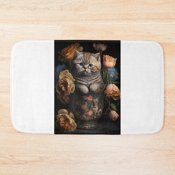 Item preview, Lovely cat (Kitten ) vintage flowers portrait frame 8 designed and sold by jetaiart.