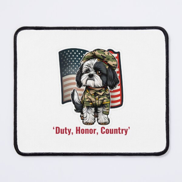 Item preview, Shitzu Army Dog Sticker designed and sold by EireTV.