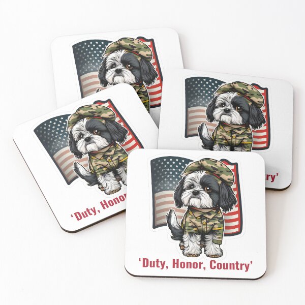 Item preview, Shitzu Army Dog Sticker designed and sold by EireTV.