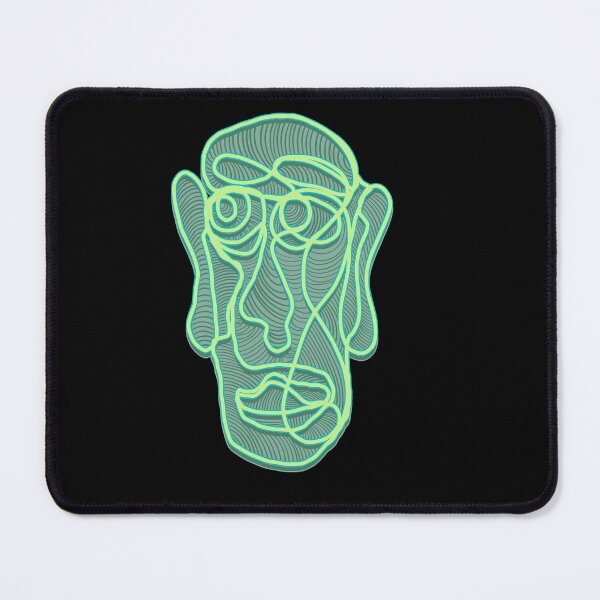 Item preview, Abstract face #12A - one line drawing green& yellow version designed and sold by DaveDanchuk.