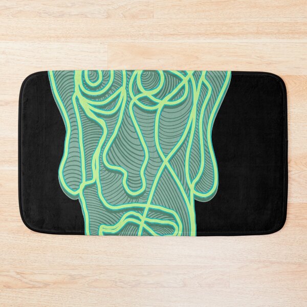 Item preview, Abstract face #12A - one line drawing green& yellow version designed and sold by DaveDanchuk.