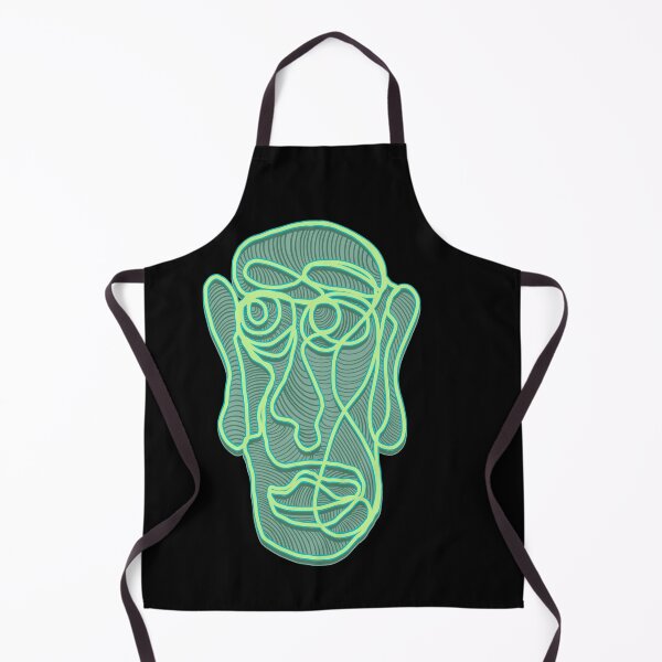 Item preview, Abstract face #12A - one line drawing green& yellow version designed and sold by DaveDanchuk.