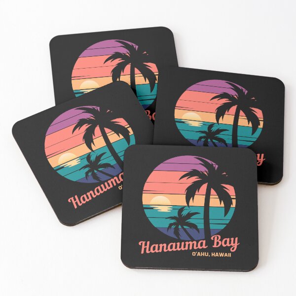 Item preview, Hanauma Bay - Also located on O'ahu, Vintage Tropical Sunset, Coastal Vacay designed and sold by Sun Sand & Sea Art.