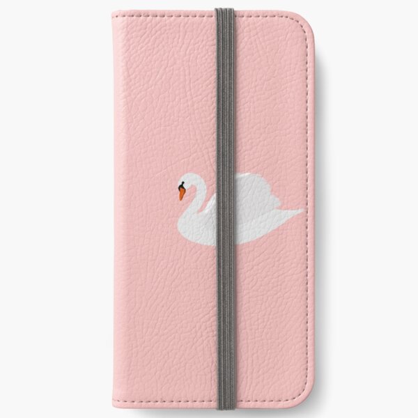 swans on millennial pink iPhone Wallet