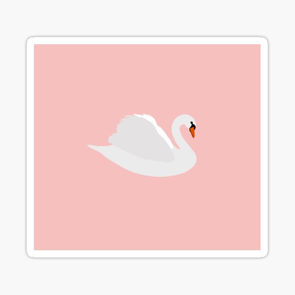 swans on millennial pink Sticker