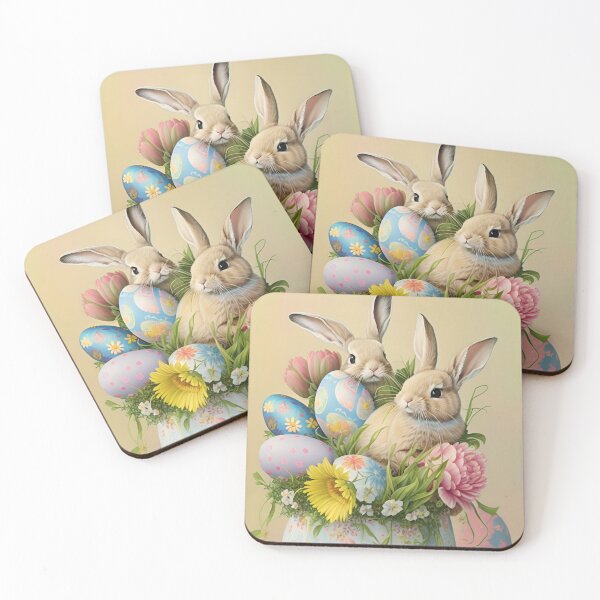 Item preview, Colorful Pastel Festive Easter Eggs Easter Bunny Spring Flowers Version 10 designed and sold by DreamingAwake1.