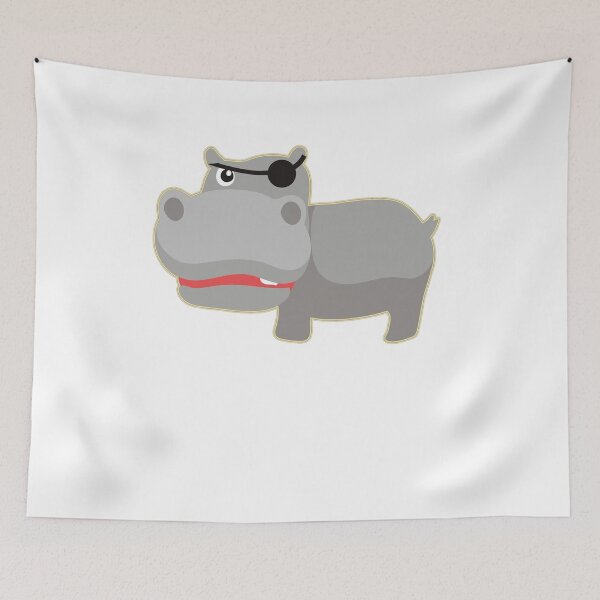 Item preview, Pirate Hippo with Eye Patch designed and sold by merchhost.