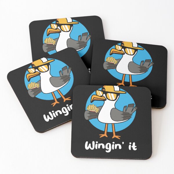 Item preview, Winging it seagull with fries (on dark colors) designed and sold by messy-nessie.