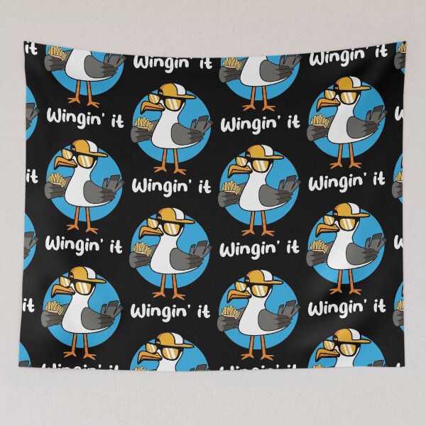 Item preview, Winging it seagull with fries (on dark colors) designed and sold by messy-nessie.