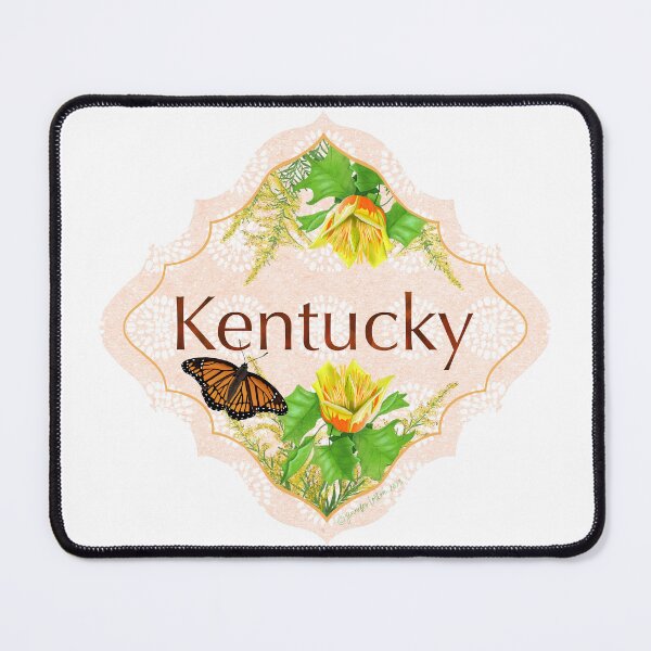 Item preview, Kentucky Vinyl Sticker | State Pride | Kentucky State goldenrod tulip tree viceroy | US State Collection State Icon Illustration | road trip travel tracker designed and sold by JourneyHomeMade.