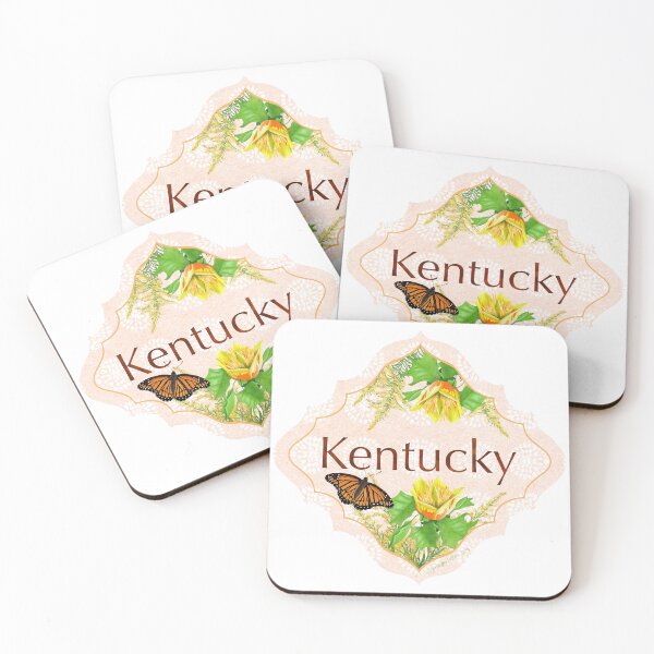 Item preview, Kentucky Vinyl Sticker | State Pride | Kentucky State goldenrod tulip tree viceroy | US State Collection State Icon Illustration | road trip travel tracker designed and sold by JourneyHomeMade.