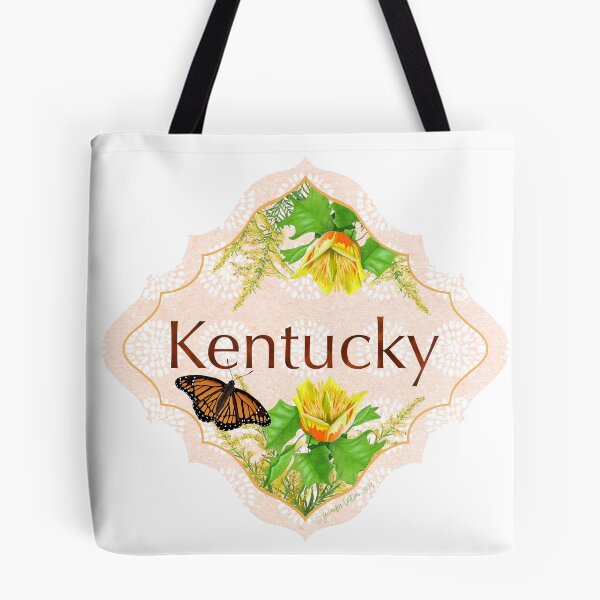 Item preview, Kentucky Vinyl Sticker | State Pride | Kentucky State goldenrod tulip tree viceroy | US State Collection State Icon Illustration | road trip travel tracker designed and sold by JourneyHomeMade.