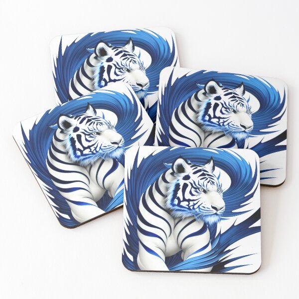 Item preview, White Water Element Tiger designed and sold by thewolffpress.