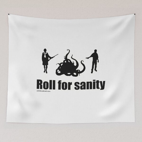 Item preview, SAN Check Lovecraft Call of Cthulhu Mythos RPG Sanity Check ! The Phrase every gamer hates to hear. Roll the dice take a chance.  best selling, top selling Redbubble artist art role play game designed and sold by scottneil.