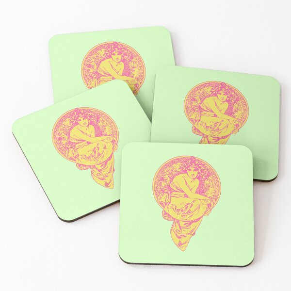 Item preview, Art noveau girl in pink color designed and sold by pinkyfish1010.