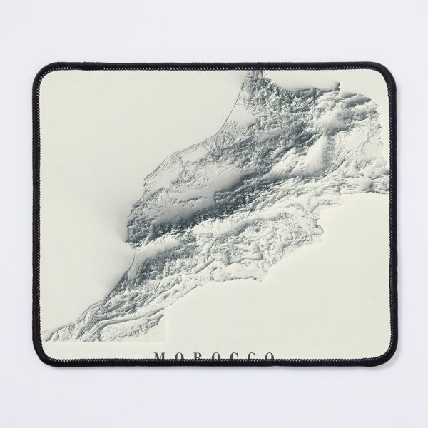 Item preview, Morocco Shaded Relief Map 3D digitally-rendered designed and sold by ThinkAboutMaps.