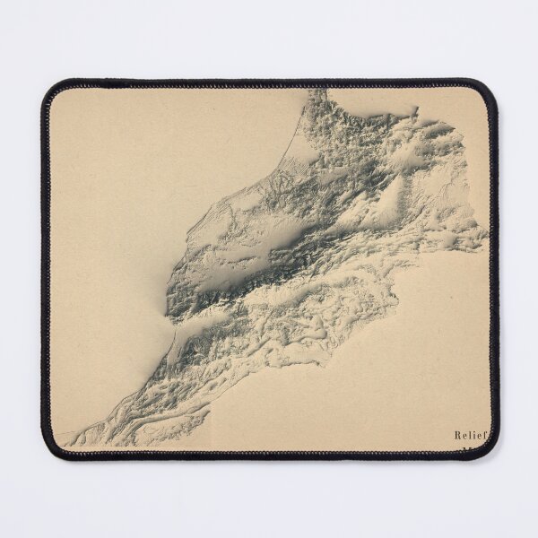 Item preview, Morocco Shaded Relief Map 3D digitally-rendered designed and sold by ThinkAboutMaps.