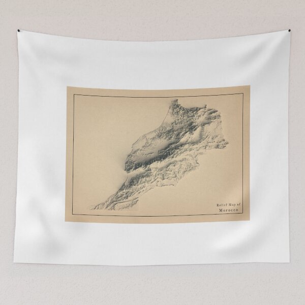 Item preview, Morocco Shaded Relief Map 3D digitally-rendered designed and sold by ThinkAboutMaps.