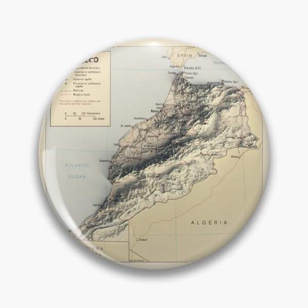 Item preview, 1979 Morocco Relief Map 3D digitally-rendered designed and sold by ThinkAboutMaps.