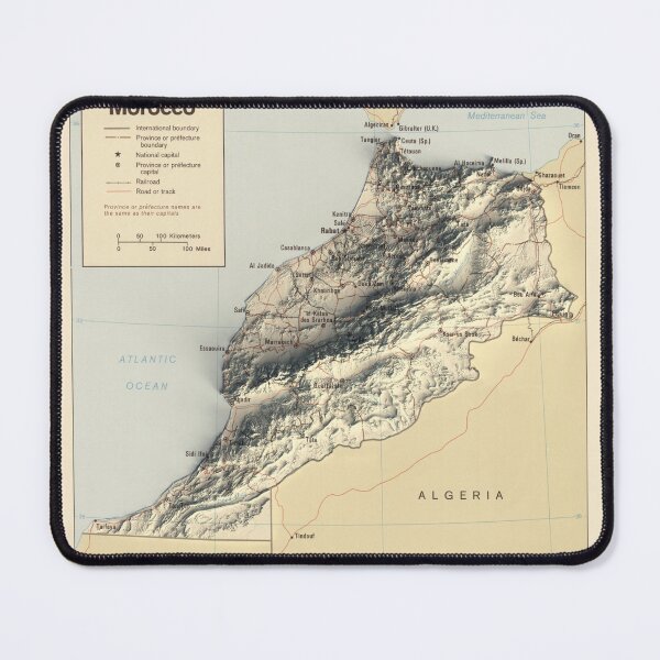 Item preview, 1979 Morocco Relief Map 3D digitally-rendered designed and sold by ThinkAboutMaps.