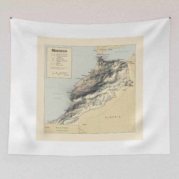 Item preview, 1979 Morocco Relief Map 3D digitally-rendered designed and sold by ThinkAboutMaps.