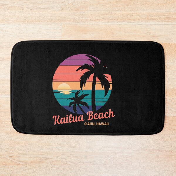 Item preview, Vintage Hawaii Surfing Label, Kailua Beach - Located on Oahu, Hawaii, gentle waves, turquoise water, vintage sunsets designed and sold by Sun Sand & Sea Art.