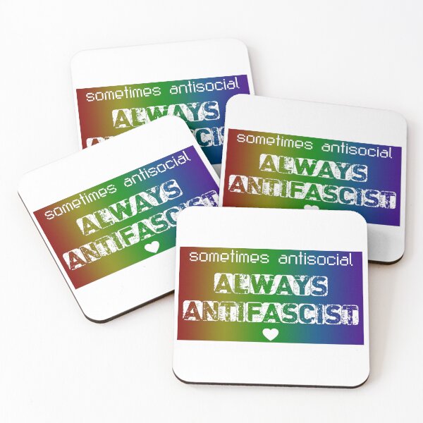 Item preview, always antifascist - white on rainbow designed and sold by OctoPhotoArt.