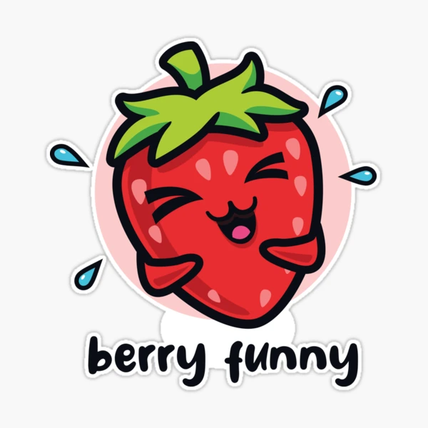 Berry funny cute strawberry (on light colors) Sticker for Sale by  messy-nessie
