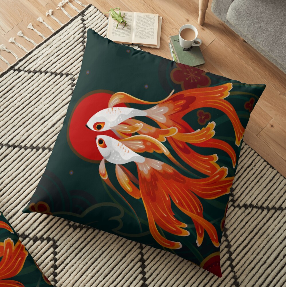 Two comets Floor Pillow