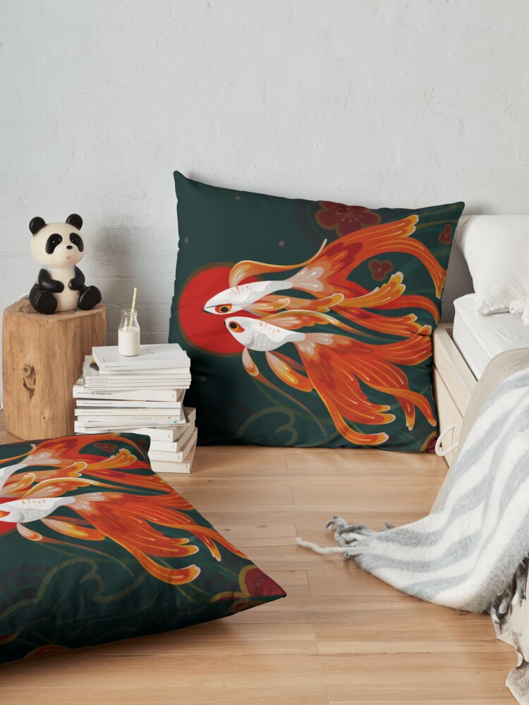 Alternate view of Two comets Floor Pillow