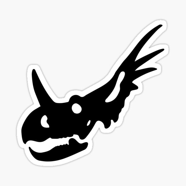 Styracosaurus skull - black Sticker