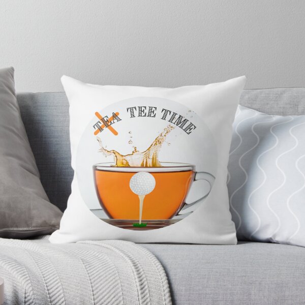 TEE TIME... Golf Themed Clock and Other Home Decor Throw Pillow