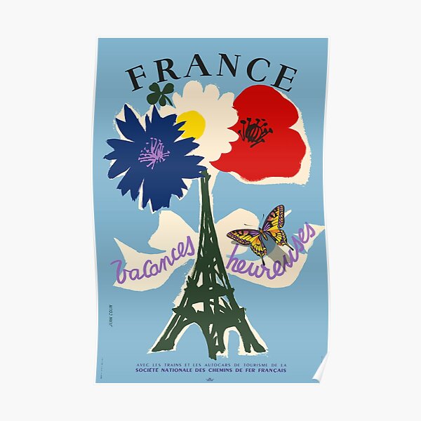 France, Vacances heureuses, Travel Poster Poster