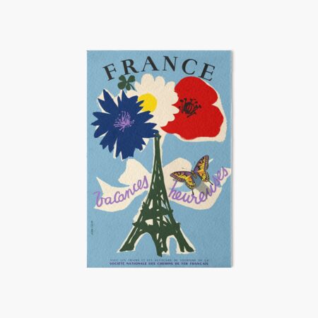 Aperçu de l'œuvre France, Vacances heureuses, Affiche de voyage créée et vendue par BokeeLee.