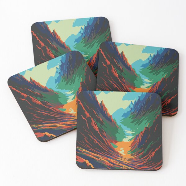 Item preview, Vintage Abstract Mountain Illustration:- Abstract Landscape Illustration of Mountain Scenery designed and sold by typoinspired.