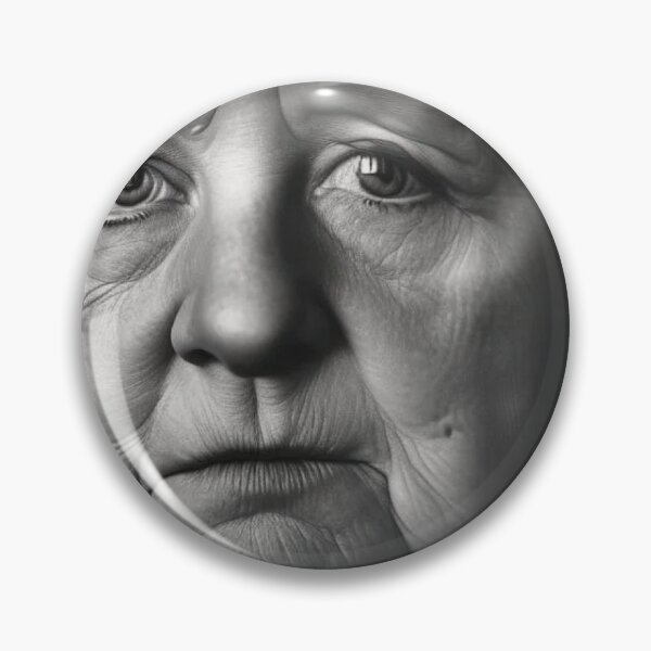 Item preview, Angela Merkel (black and white portrait, close up) designed and sold by UglyAIArtwork.