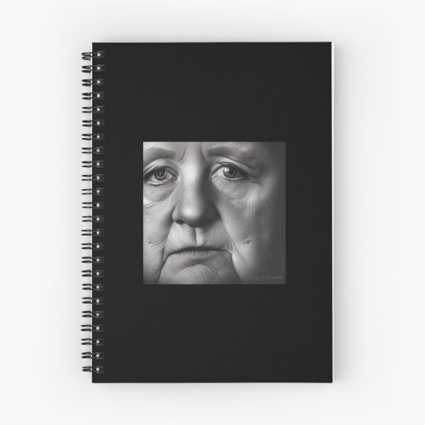 Item preview, Angela Merkel (black and white portrait, close up) designed and sold by UglyAIArtwork.