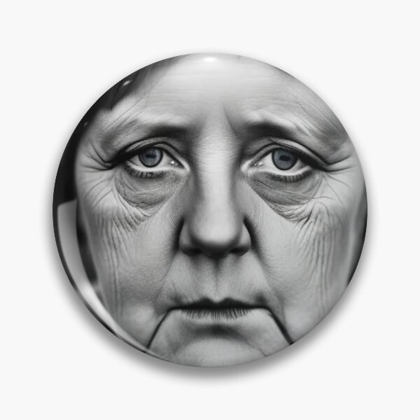 Item preview, Angela Merkel (black and white portrait) designed and sold by UglyAIArtwork.