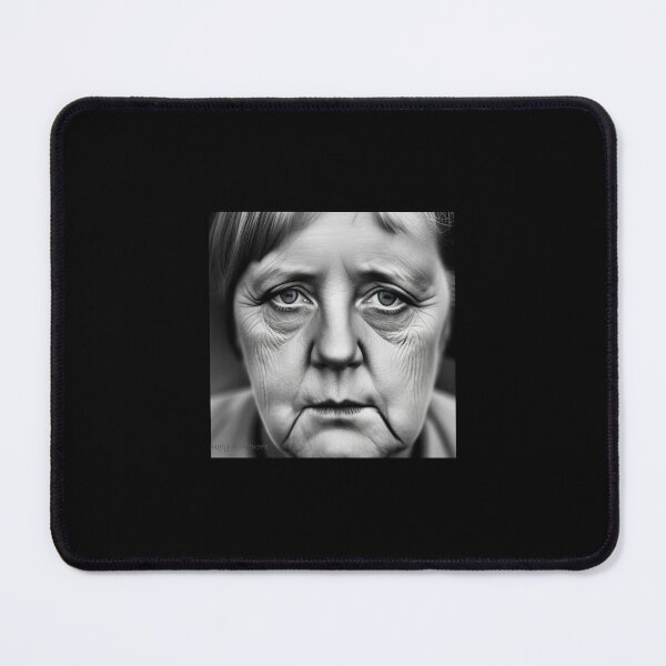 Item preview, Angela Merkel (black and white portrait) designed and sold by UglyAIArtwork.