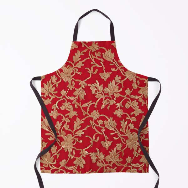 Item preview, Copper Brocade Floral Pattern on Scarlet designed and sold by rowanlafolle.