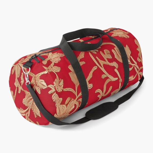 Item preview, Copper Brocade Floral Pattern on Scarlet designed and sold by rowanlafolle.