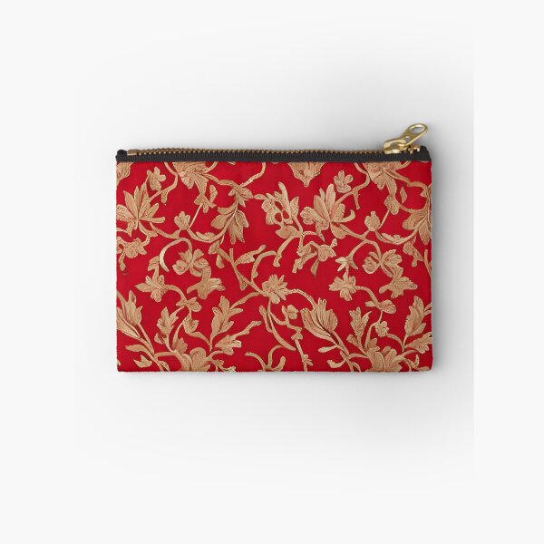 Item preview, Copper Brocade Floral Pattern on Scarlet designed and sold by rowanlafolle.