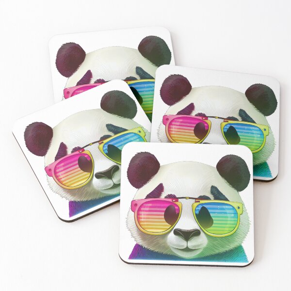 Item preview, Panda In Neon Sunglasses designed and sold by EvyeniaArt.